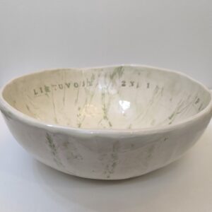 Keraminis rankų darbo dubuo „Lietuvoje žydi pievos“